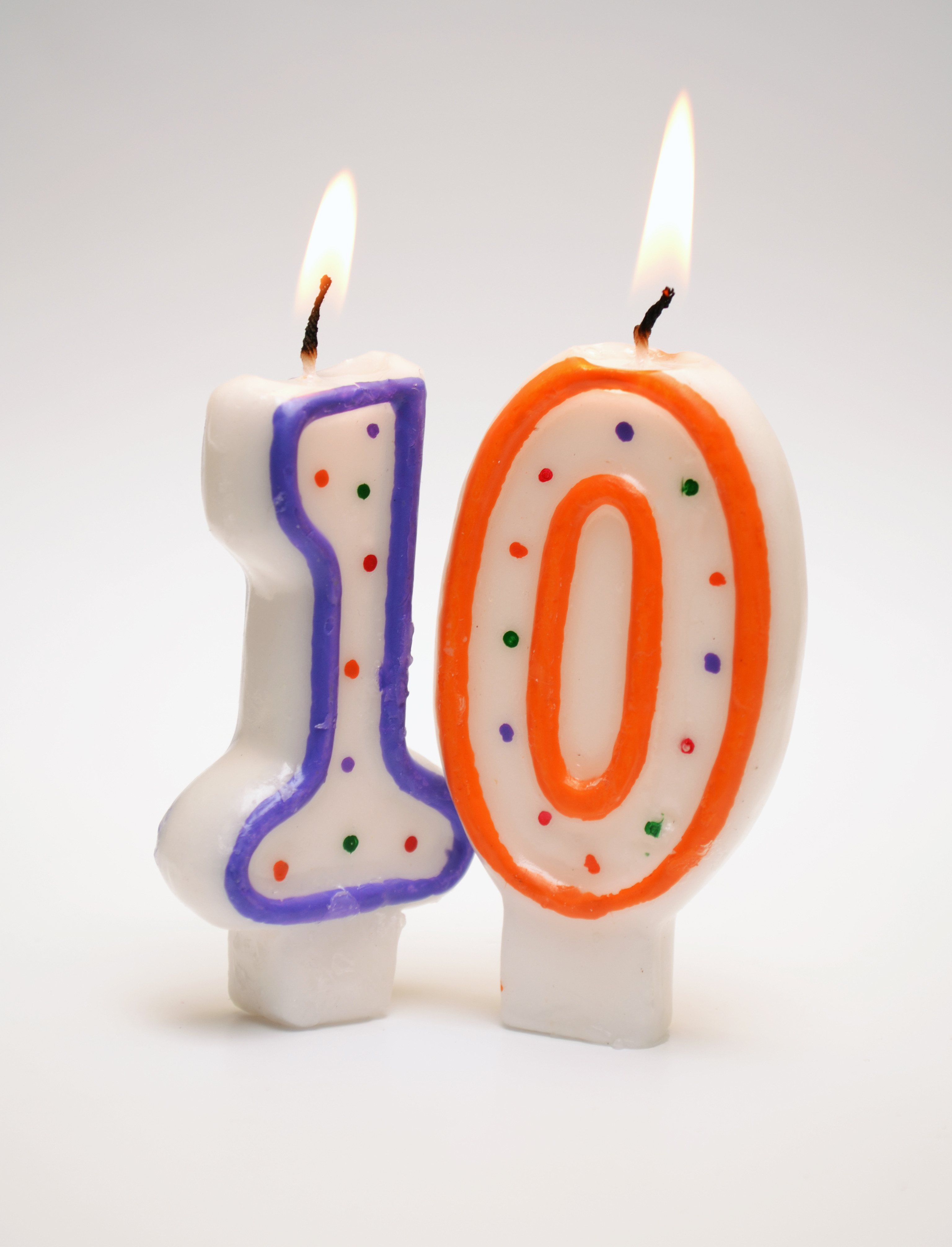 Number 10 candle